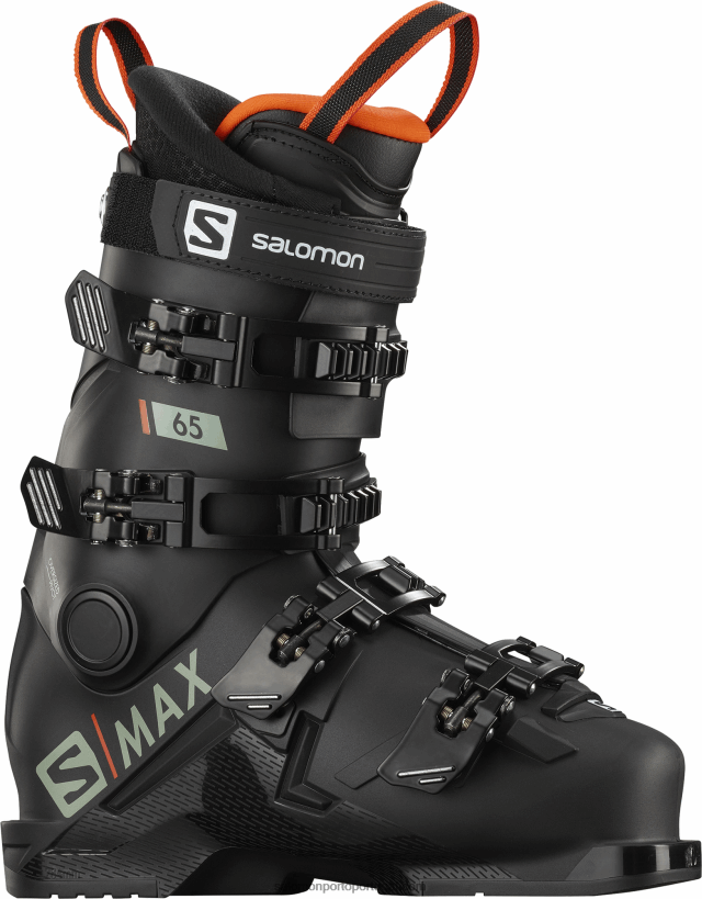 Salomon júnior - botas infantis de pista - s/max 65 04D6V81370 preto/vermelho