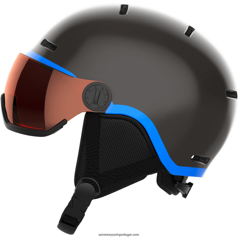 Salomon júnior - capacete infantil - viseira grom 04D6V81388 preto