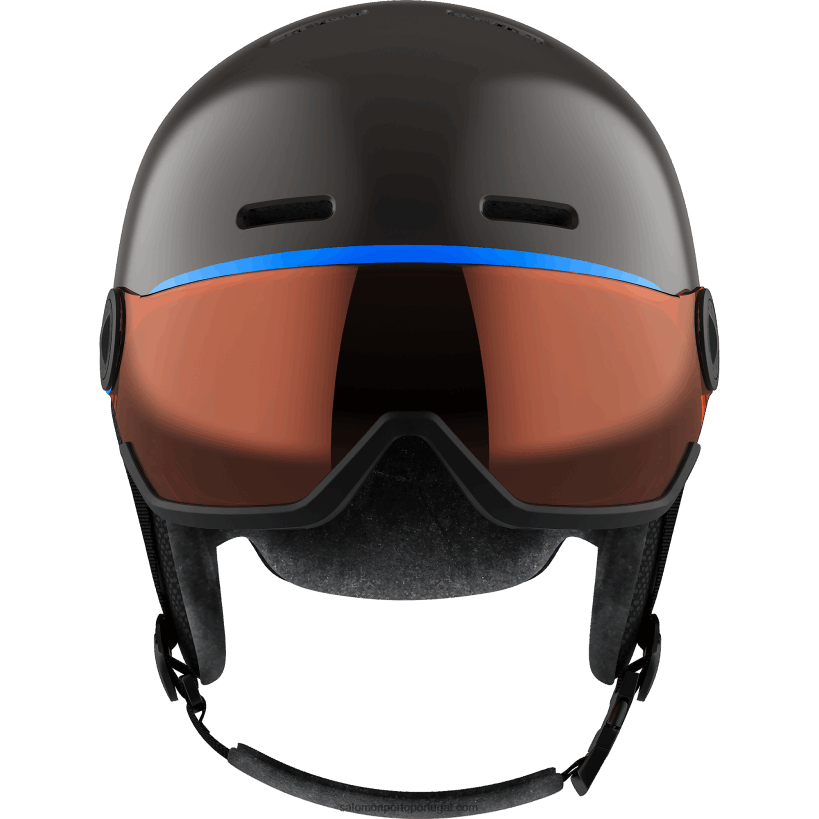 Salomon júnior - capacete infantil - viseira grom 04D6V81388 preto