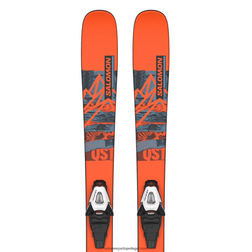 Salomon júnior - pacote de esqui freestyle infantil - qst spark s (e c5) 04D6V81368 chama/copen azul/preto