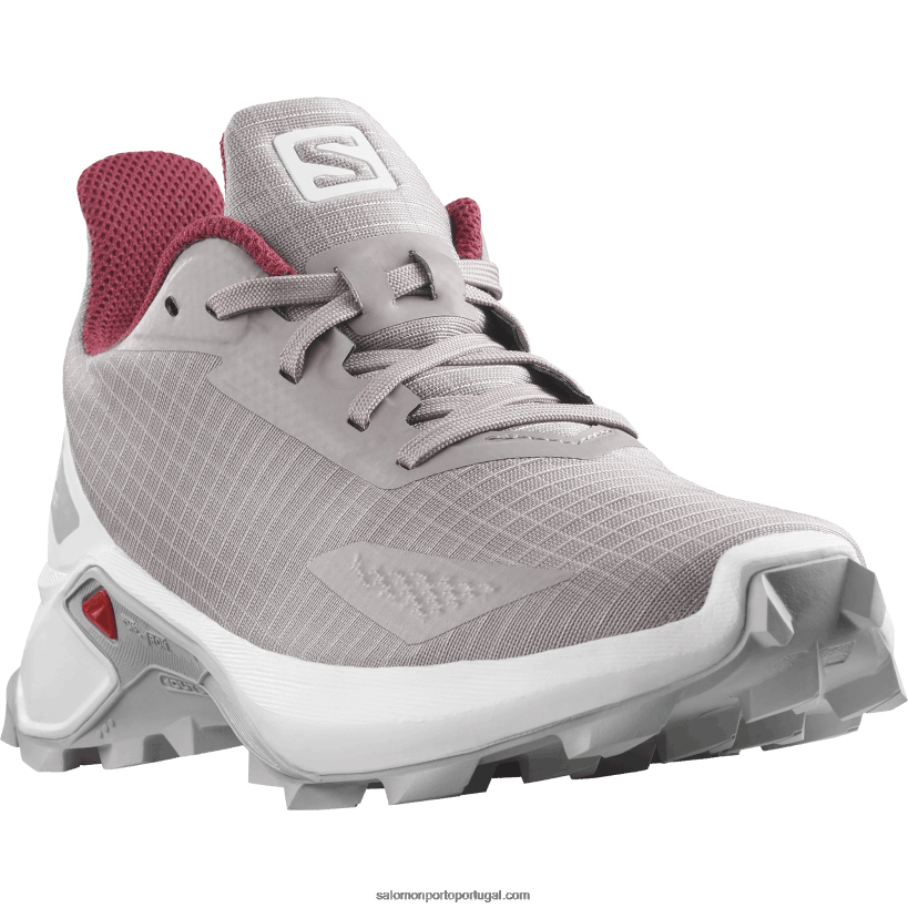 Salomon júnior - sapatos infantis - alphacross blast 04D6V81350 codorna/branco/azul pérola