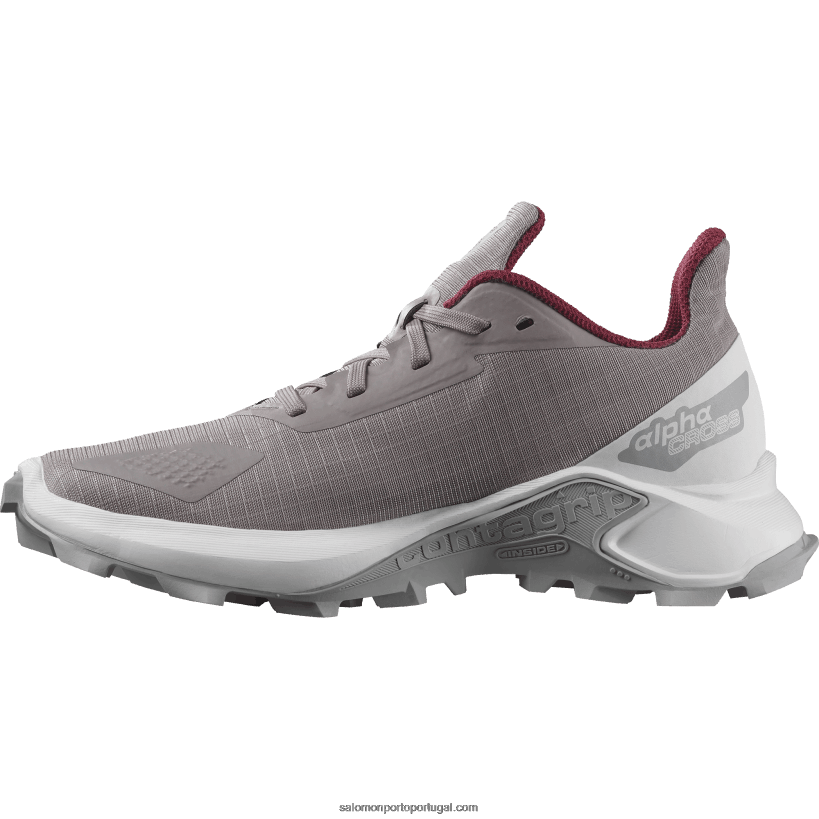 Salomon júnior - sapatos infantis - alphacross blast 04D6V81350 codorna/branco/azul pérola