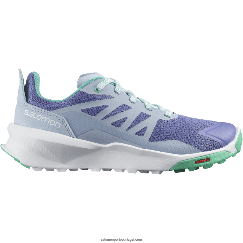 Salomon júnior - sapatos infantis - patrulha 04D6V81348 manhã de veludo/azul zen/folha de menta