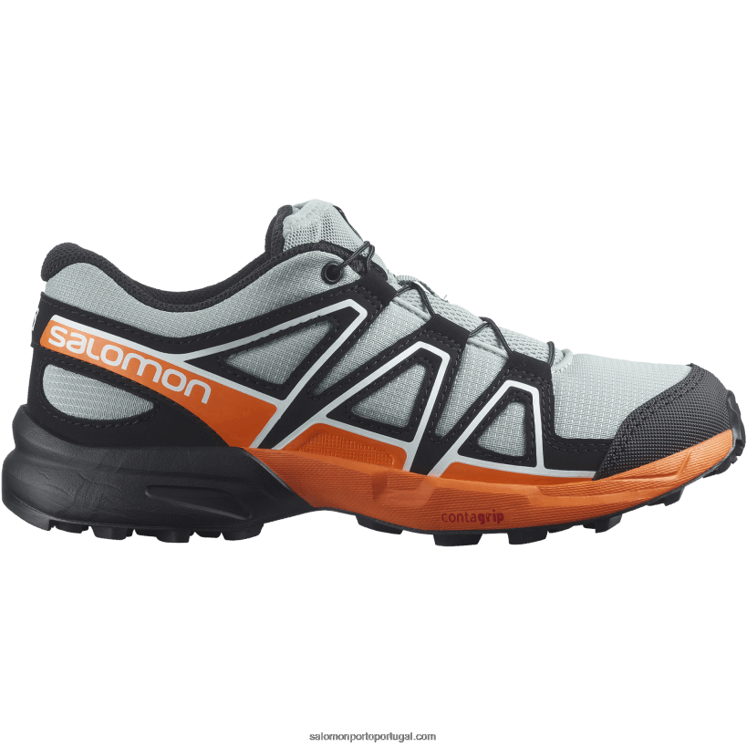 Salomon júnior - sapatos infantis - speedcross 04D6V81352 ferro forjado/preto/laranja vibrante