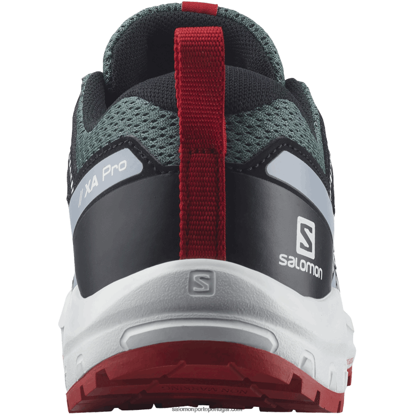 Salomon júnior - sapatos infantis - xa pro v8 04D6V81357 tempo tempestuoso/azul zen/goji berry