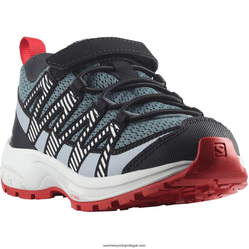 Salomon júnior - sapatos infantis - xa pro v8 04D6V81363 tempo tempestuoso/azul zen/goji berry