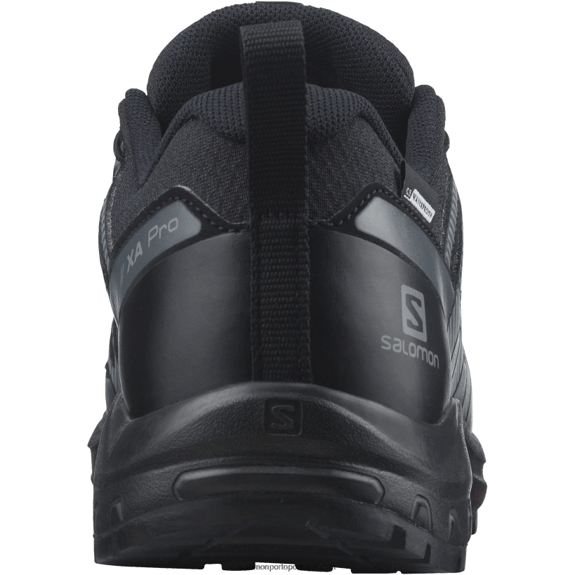 Salomon júnior - sapatos infantis - xa pro v8 clima à prova d'água 04D6V81360 preto/ébano