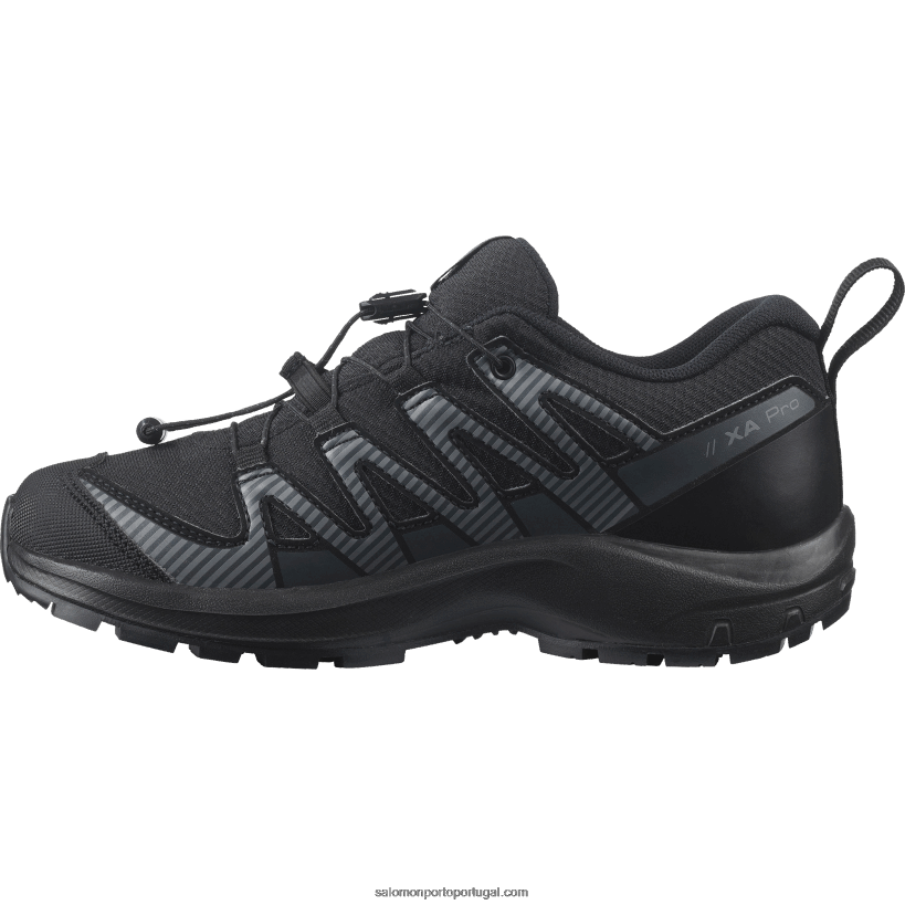 Salomon júnior - sapatos infantis - xa pro v8 clima à prova d'água 04D6V81360 preto/ébano