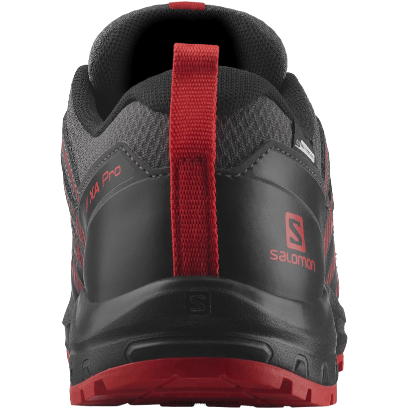 Salomon júnior - sapatos infantis - xa pro v8 clima à prova d'água 04D6V81361 ímã/preto/vermelho papoula