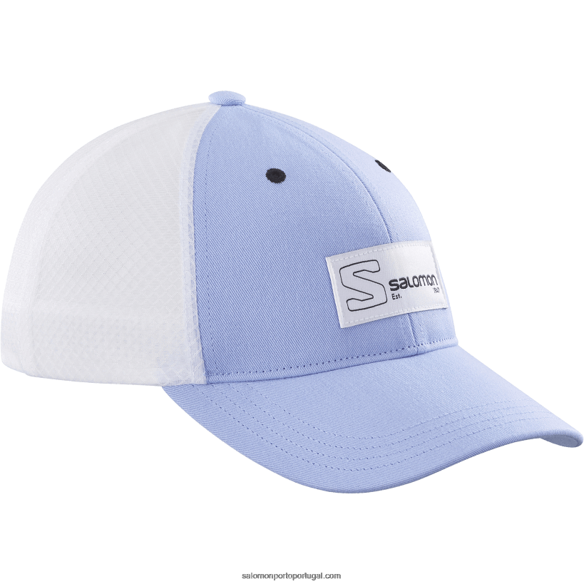 Salomon boné curvo masculino - trucker 04D6V8436 serenidade/branco