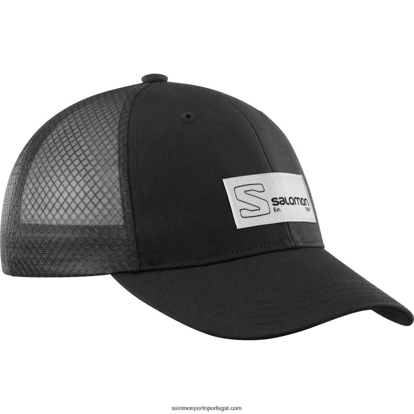 Salomon boné curvo masculino - trucker 04D6V8438 preto