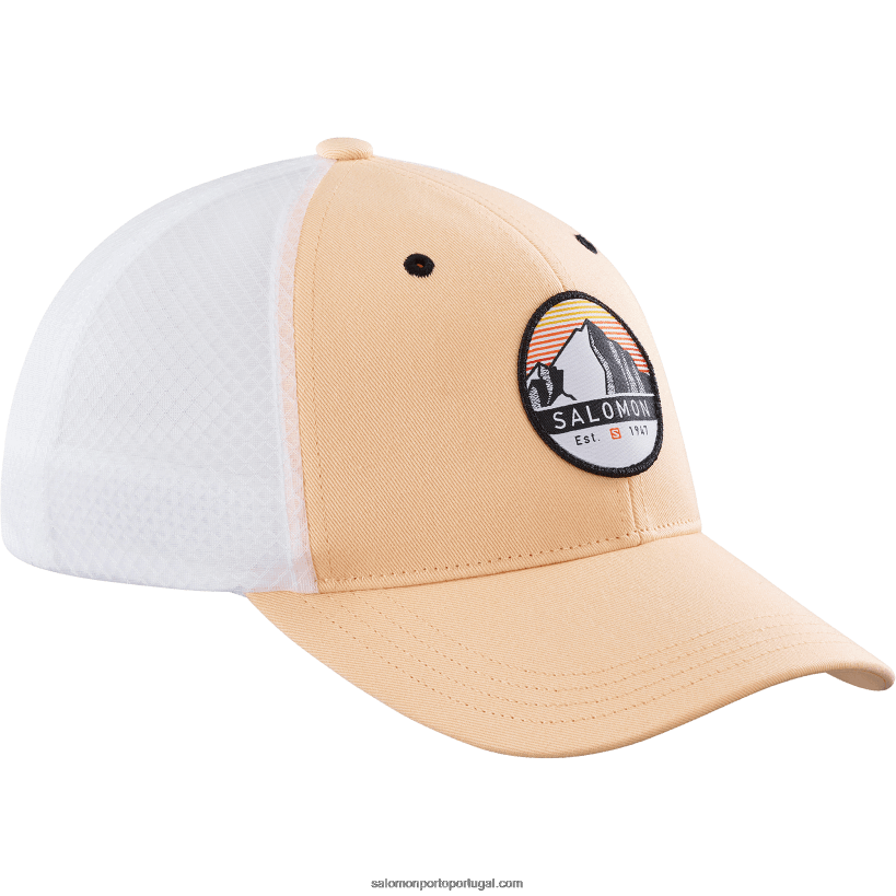 Salomon boné curvo masculino - trucker 04D6V8439 gelo de damasco/branco