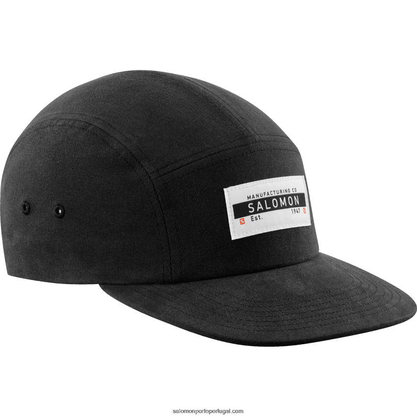 Salomon boné masculino - cinco painéis 04D6V8450 preto