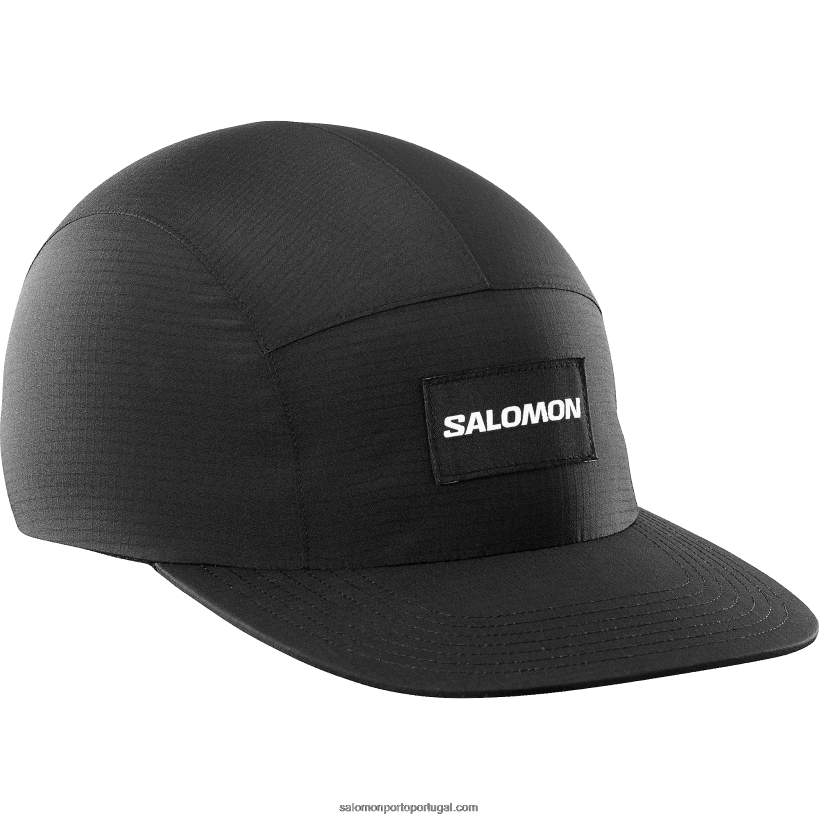 Salomon boné masculino - cinco painéis à prova d'água bonatti 04D6V8445 preto profundo