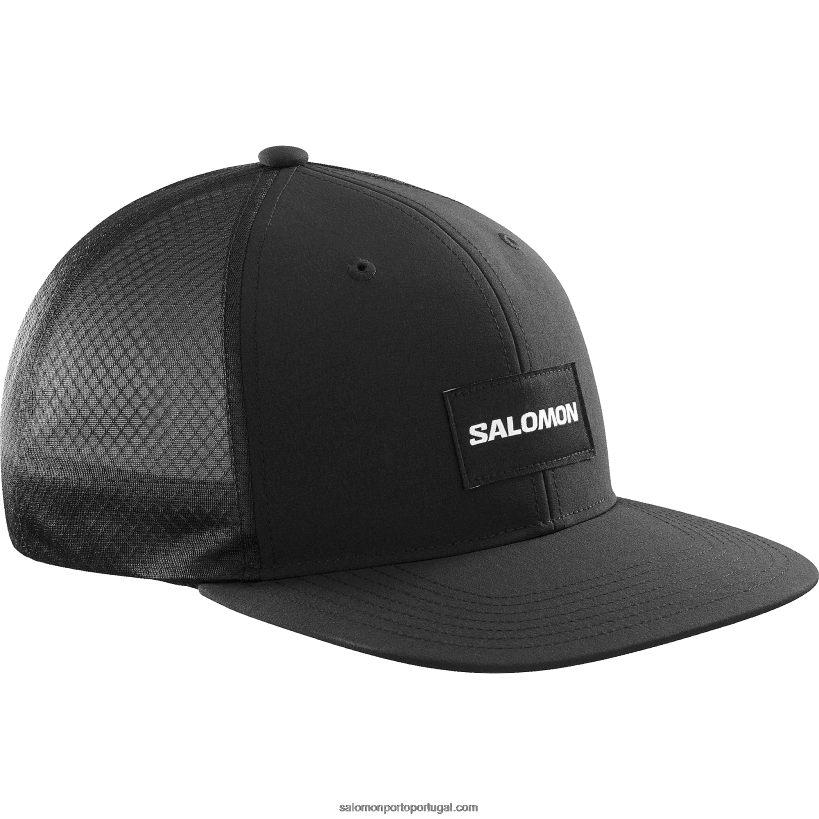Salomon boné plano masculino - trucker 04D6V8419 preto profundo