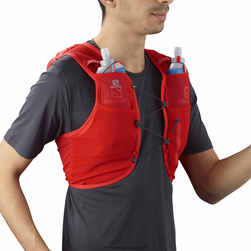 Salomon colete de corrida masculino - adv hydra vest 8 04D6V8357 vermelho flamejante