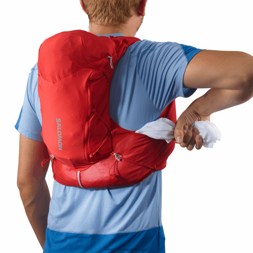 Salomon colete de corrida masculino com frascos inclusos - adv skin 12 04D6V8303 goji berry/ébano