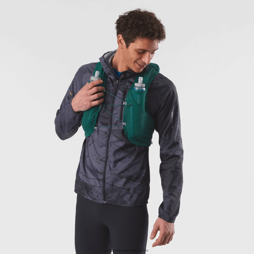 Salomon colete de corrida masculino com frascos inclusos - adv skin 12 04D6V8305 pacífico