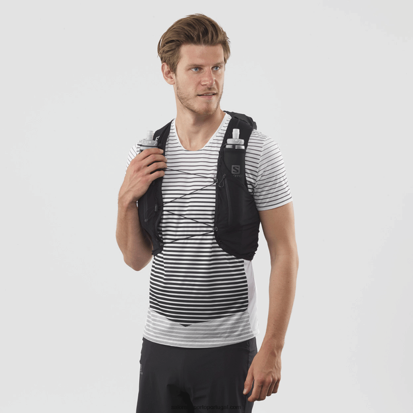 Salomon colete de corrida masculino com frascos inclusos - adv skin 12 04D6V8354 preto
