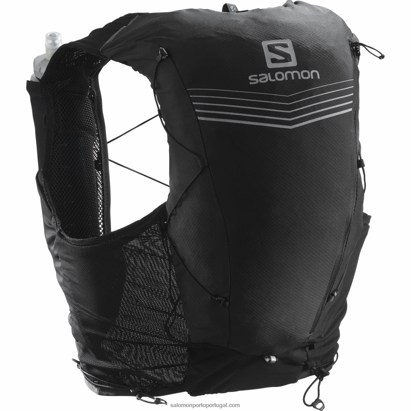 Salomon colete de corrida masculino com frascos inclusos - adv skin 12 04D6V8354 preto