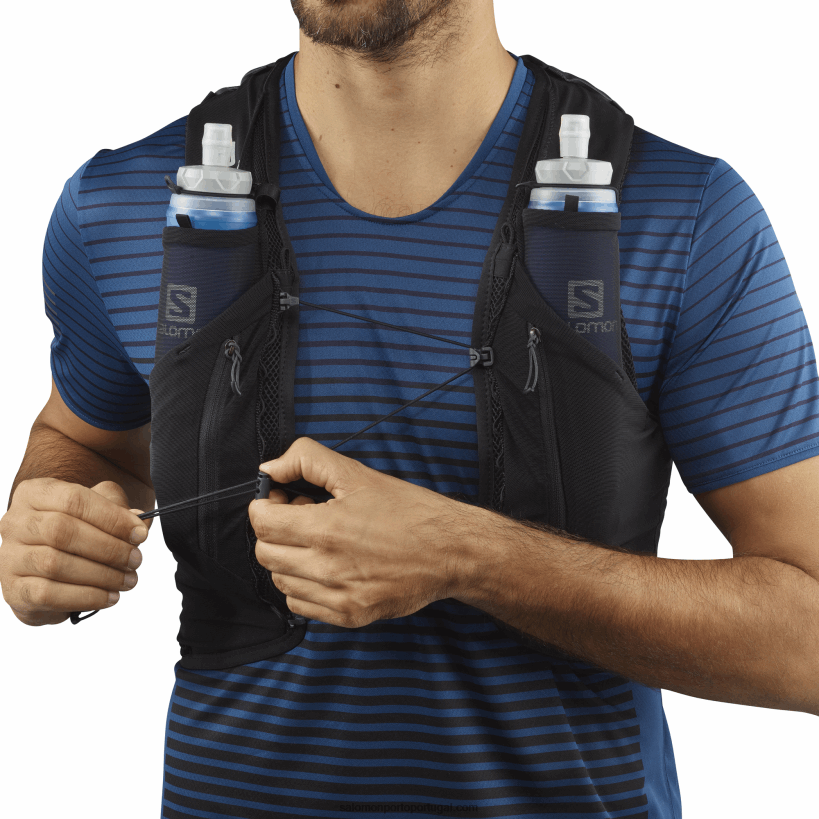 Salomon colete de corrida masculino com frascos inclusos - adv skin 12 04D6V8354 preto