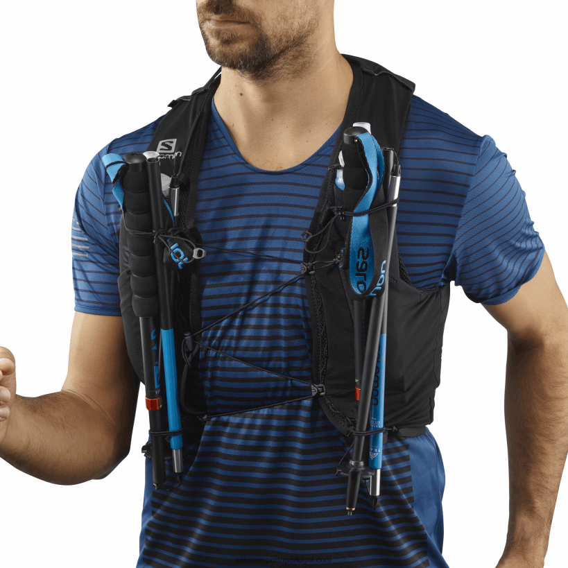 Salomon colete de corrida masculino com frascos inclusos - adv skin 12 04D6V8354 preto