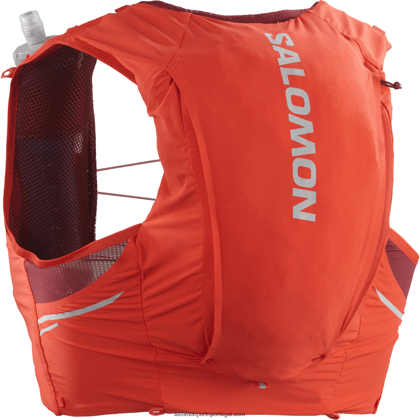 Salomon colete de corrida masculino com frascos inclusos - sense pro 10 04D6V8342 vermelho ardente/ébano/cabernet