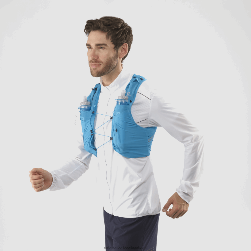 Salomon colete de corrida masculino com frascos inclusos - sense pro 5 04D6V8340 oceano havaiano/preto