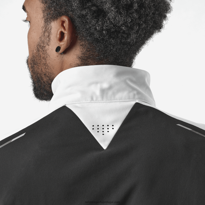 Salomon jaqueta corta-vento masculina - gore-tex infinium windstopper 04D6V8734 branco/preto profundo