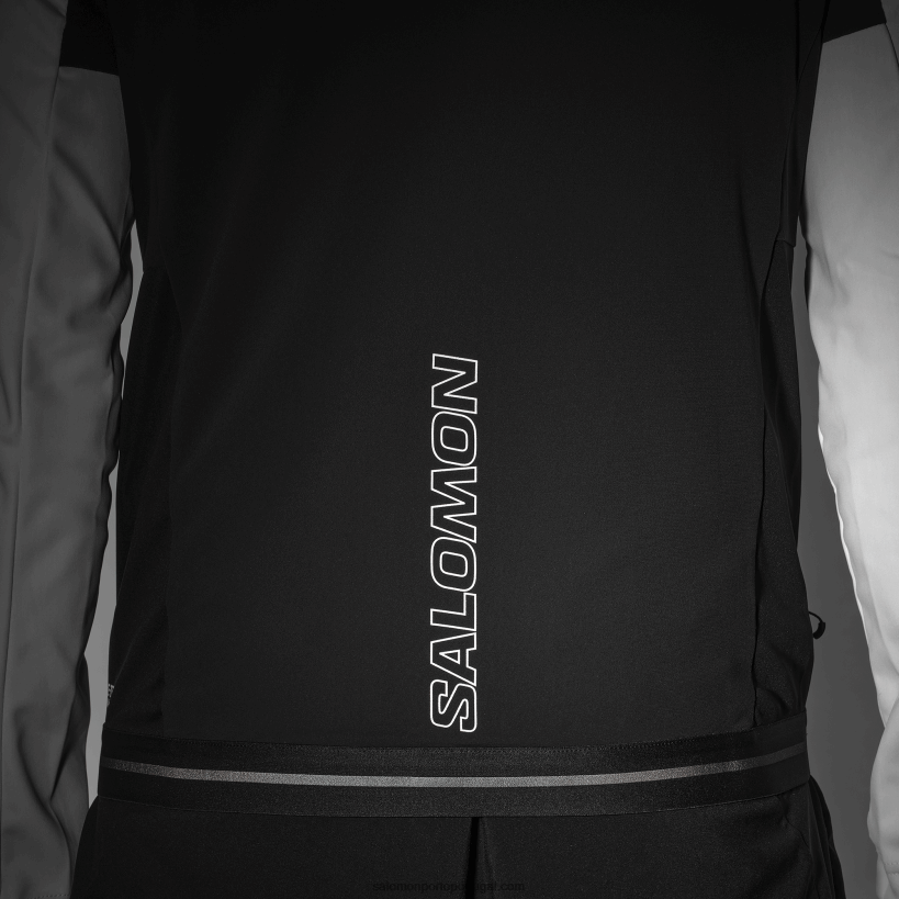 Salomon jaqueta corta-vento masculina - gore-tex infinium windstopper 04D6V8734 branco/preto profundo