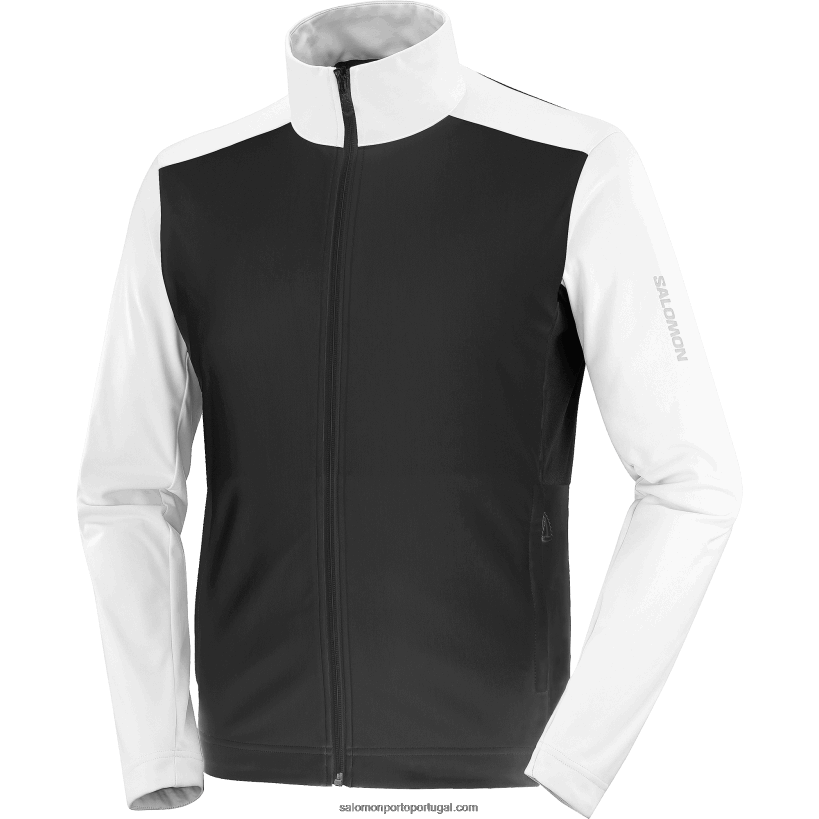 Salomon jaqueta corta-vento masculina - gore-tex infinium windstopper 04D6V8734 branco/preto profundo