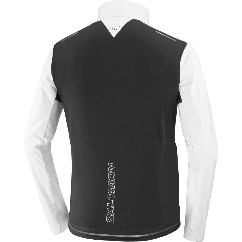 Salomon jaqueta corta-vento masculina - gore-tex infinium windstopper 04D6V8734 branco/preto profundo