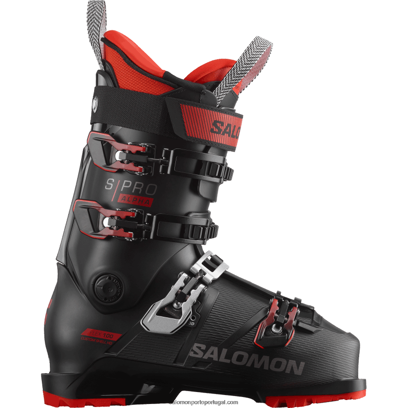 Salomon botas de pista para homem - s/pro alpha 100 04D6V81235 preto/vermelho