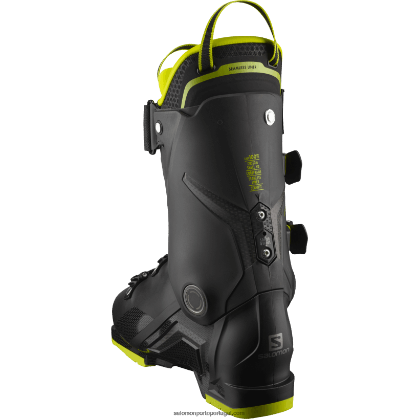 Salomon botas de pista para homem - s/pro mv 110 04D6V81231 preto/verde ácido/prata escuro metálicos05