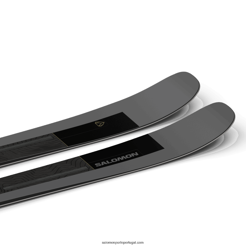 Salomon esquis all-mountain masculinos - postura 96 04D6V81213 preto/cinza escuro/kakhi pálido metálico
