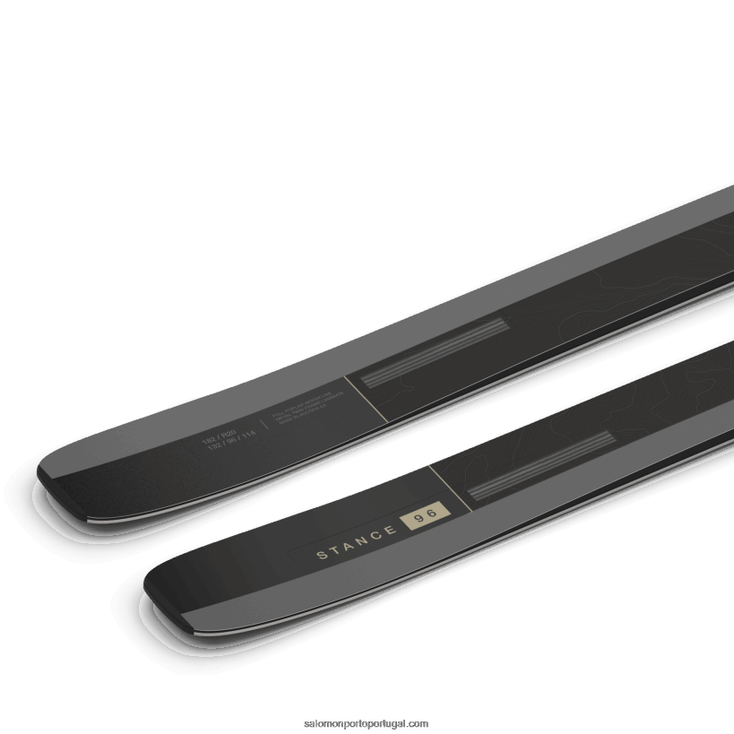 Salomon esquis all-mountain masculinos - postura 96 04D6V81213 preto/cinza escuro/kakhi pálido metálico