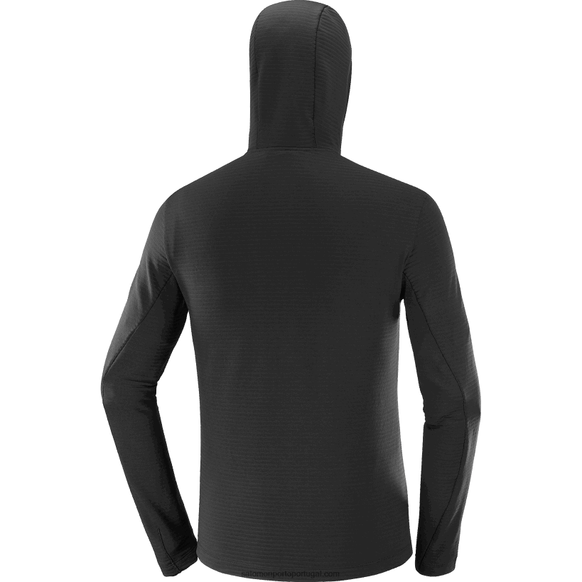 Salomon Jaqueta intermediária masculina com capuz - Essential Lightwarm Hooded 04D6V8546 preto profundo