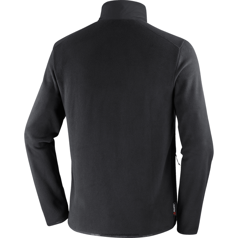 Salomon Jaqueta midlayer masculina com zíper completo - contorno polartec 04D6V8535 preto profundo