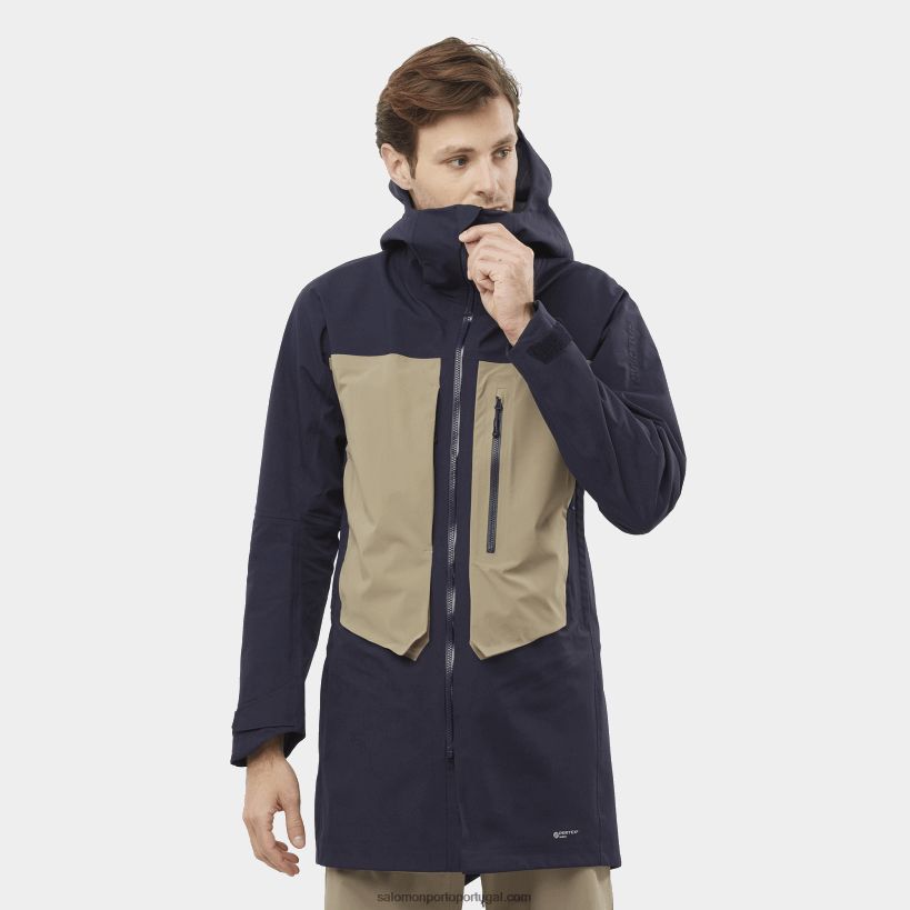 Salomon jaqueta shell masculina - 3L de comprimento 04D6V8551 céu noturno/caju torrado