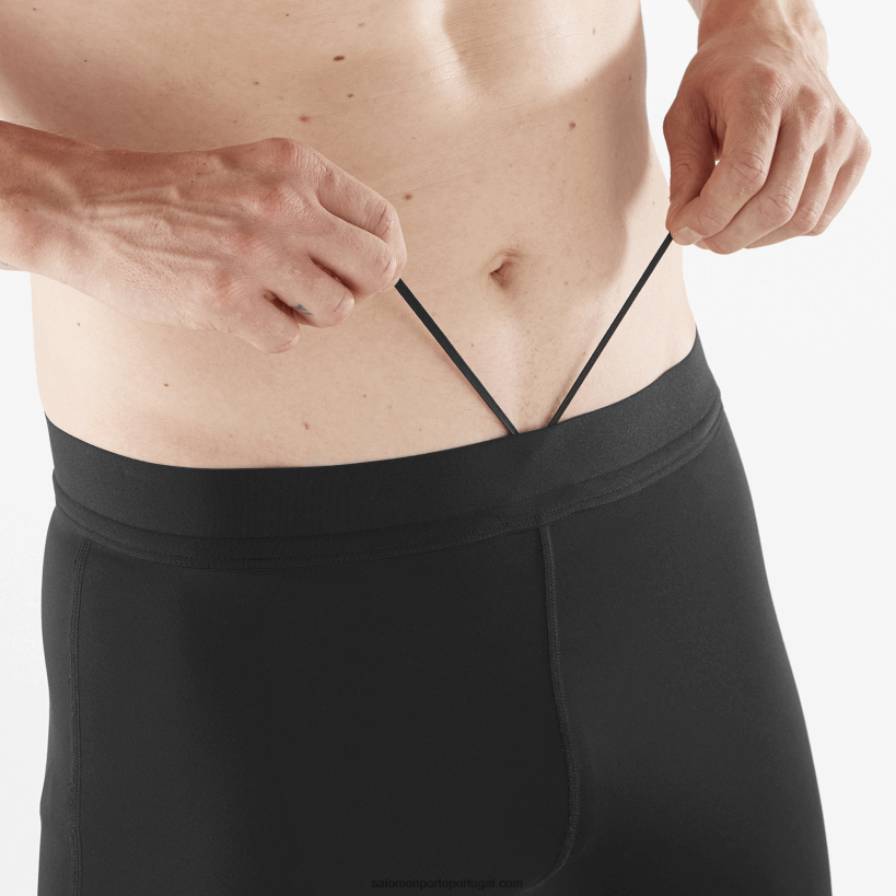 Salomon meia-calça masculina - cross run 04D6V8253 preto profundo