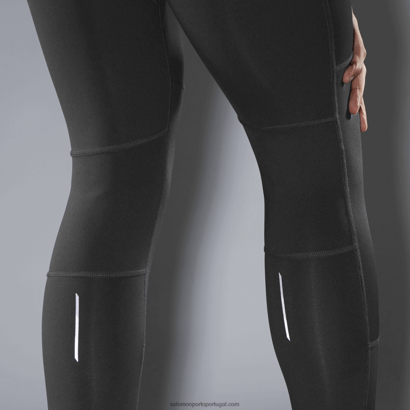 Salomon meia-calça masculina - cross run 04D6V8253 preto profundo