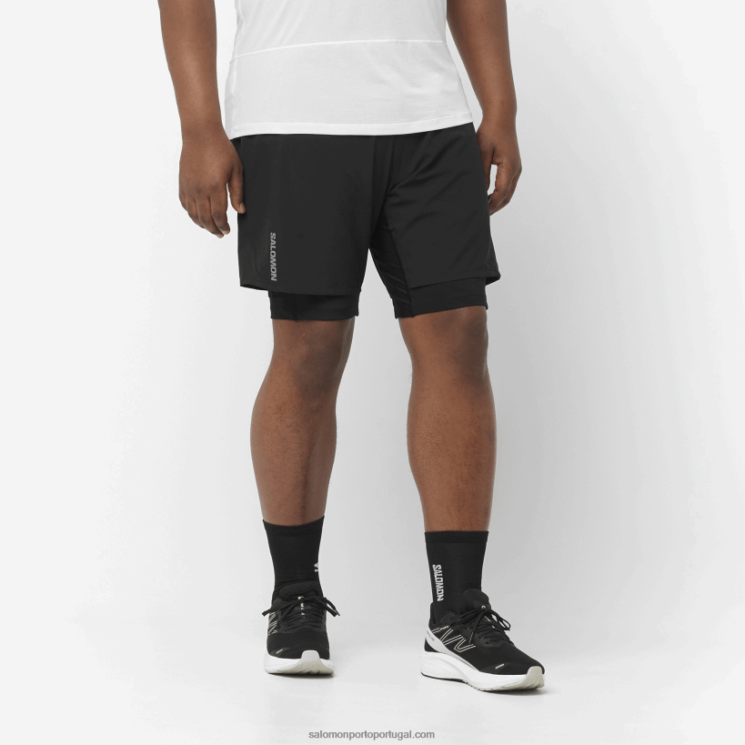 Salomon calções de homem - cross twinskin 04D6V8300 preto