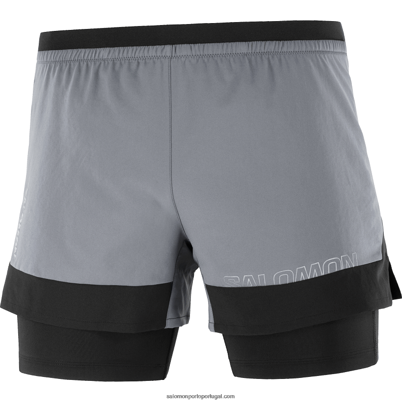 Salomon calções de homem - cruzado 2 em 1 04D6V8280 sombra tranquila/preto profundo