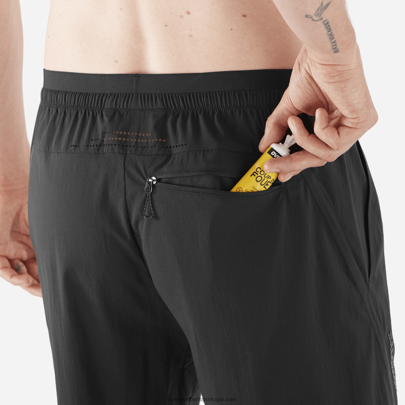 Salomon calções de homem - runlife 04D6V8261 preto profundo