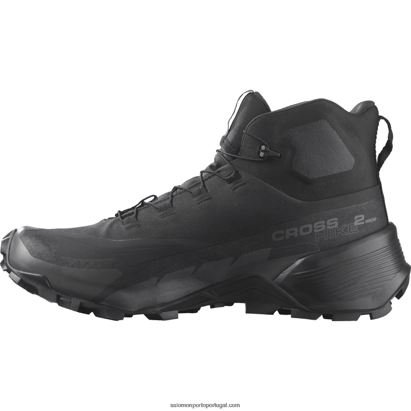 Salomon botas de caminhada masculinas - caminhada cruzada 2 mid gore-tex wide 04D6V819 preto/ímã