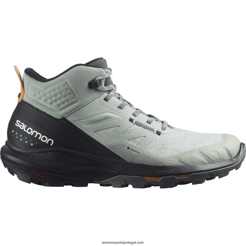 Salomon botas de caminhada masculinas - outpulse mid gore-tex 04D6V831 ferro forjado/preto/laranja vibrante