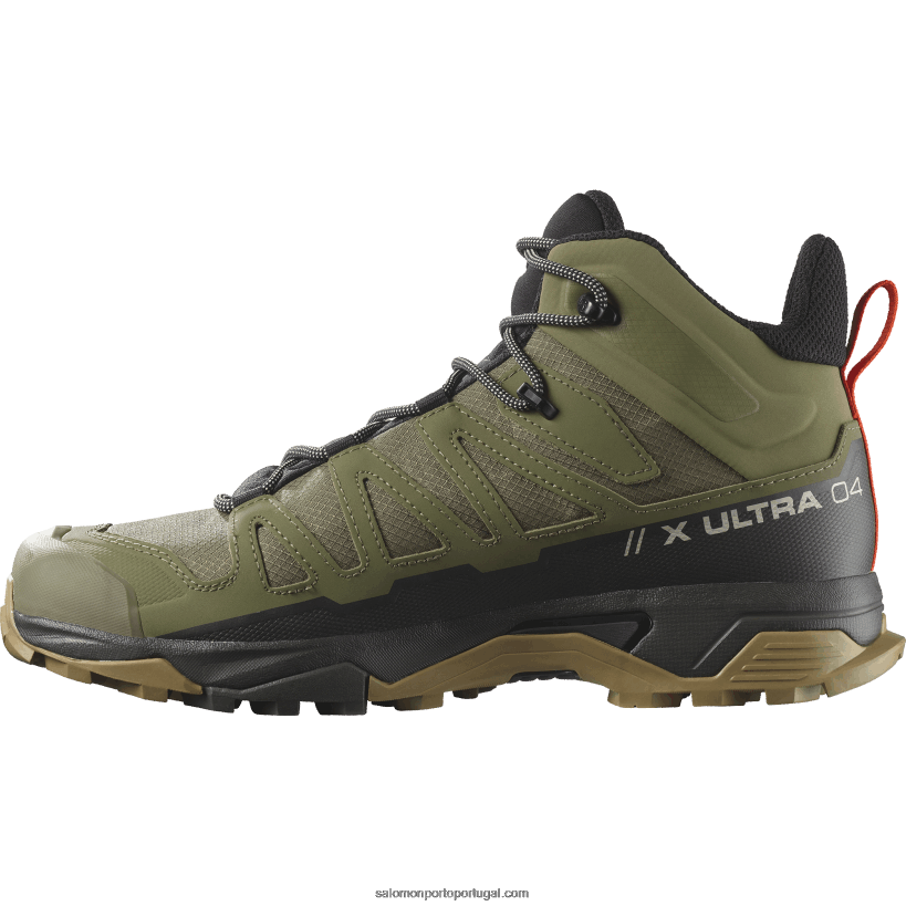 Salomon botas de caminhada masculinas - x ultra 4 mid wide gore-tex 04D6V843 Líquen profundo verde/turfa/alga marinha