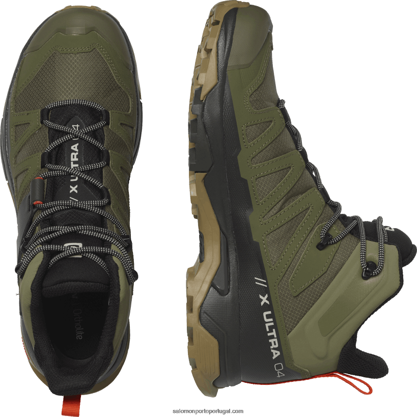 Salomon botas de caminhada para homem - x ultra 4 mid gore-tex 04D6V89 Líquen profundo verde/turfa/alga marinha