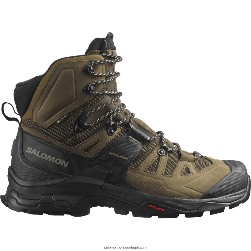 Salomon botas masculinas de couro - quest 4 gore-tex 04D6V86 palmeira do deserto/preta/alga marinha