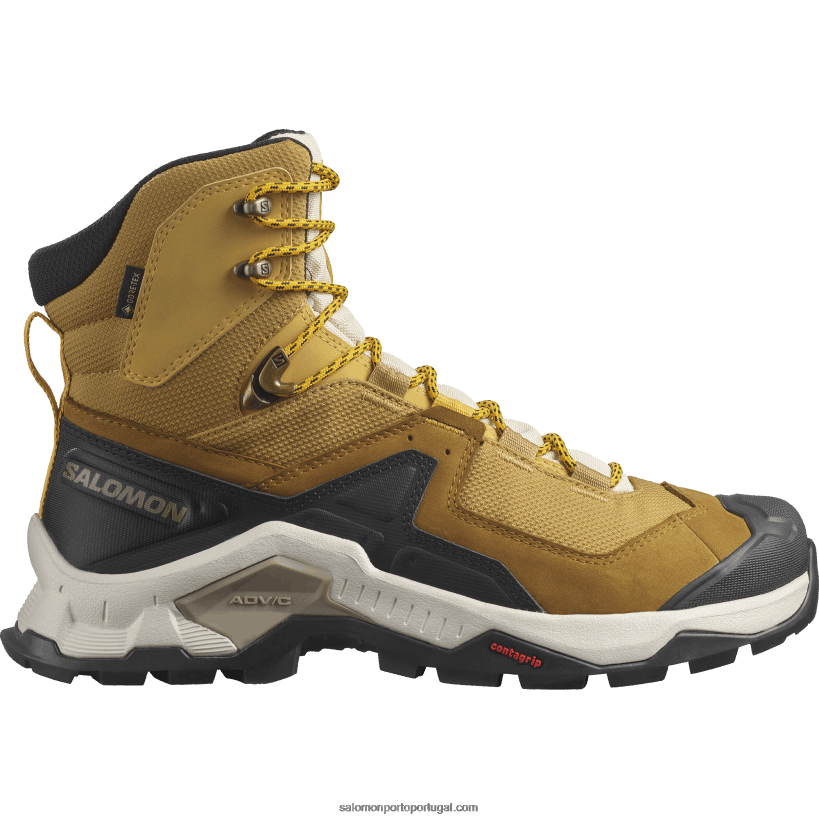 Salomon botas masculinas de couro - quest element gore-tex 04D6V850 cominho/areia branqueada/açafrão